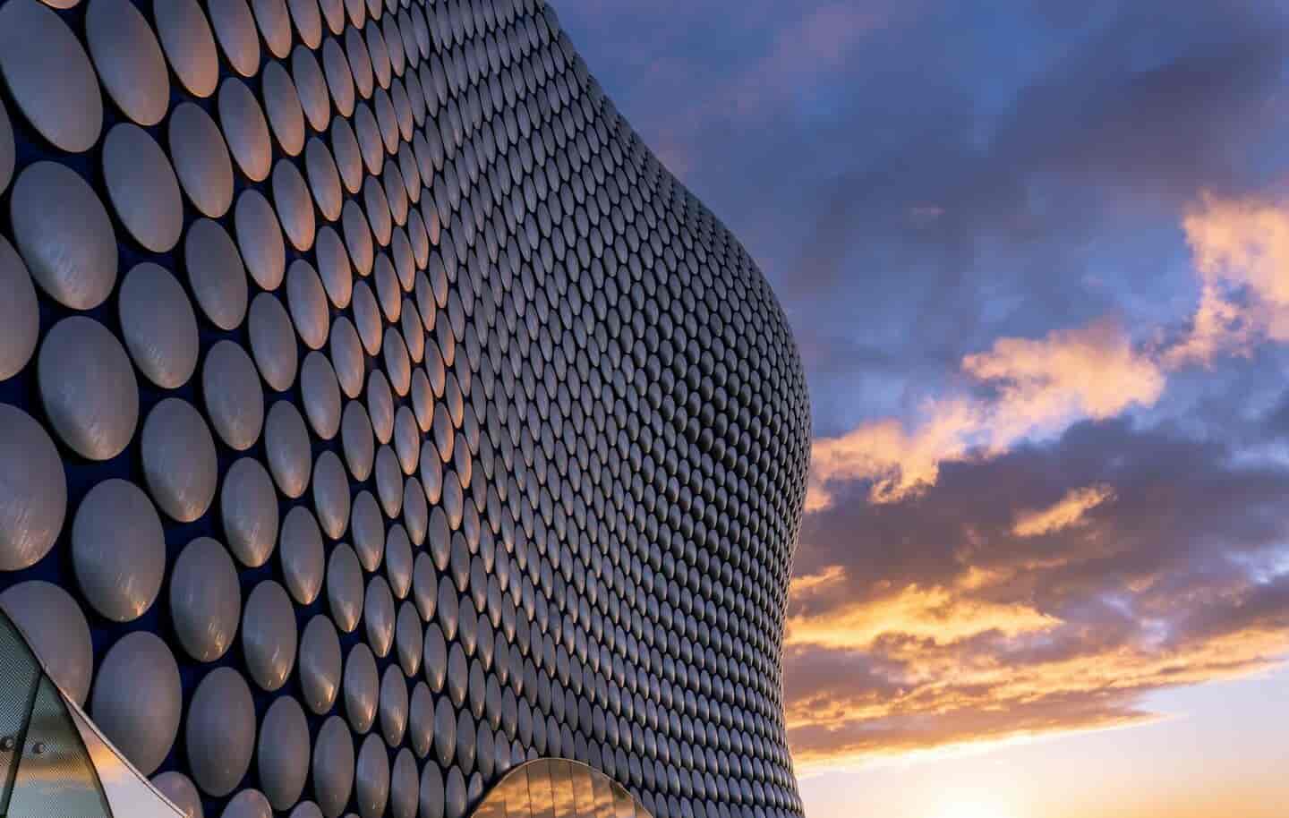 Student Accommodation in Birmingham - Bullring Shopping Centre on a cloudy evening