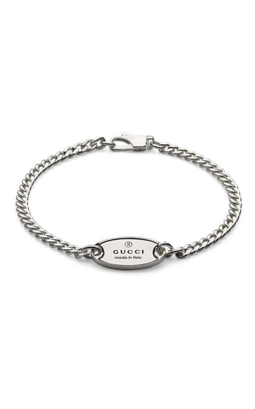 Gucci Trademark Chain Silver Bracelet with Tag YBA797152001 Bandiera Jewellers