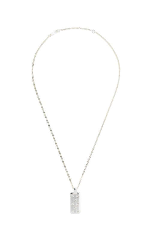 GUCCI Signature Silver Necklace with GG Tag YBB81485200100U Bandiera Jewellers