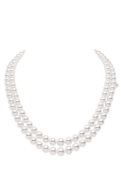 Mikimoto Double Strand Necklace Akoya Pearl White 9.0x7mm G90118DV1W Bandiera Jewellers