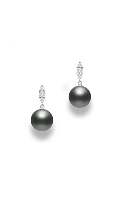 Mikimoto Morning Dew Black South Sea CUltured Pearl Earrings MEA10328BDXW