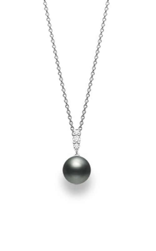 Mikimoto Morning Dew Black South Sea Pearl & Diamond Pendant MPA10383BDXW Bandiera Jewellers