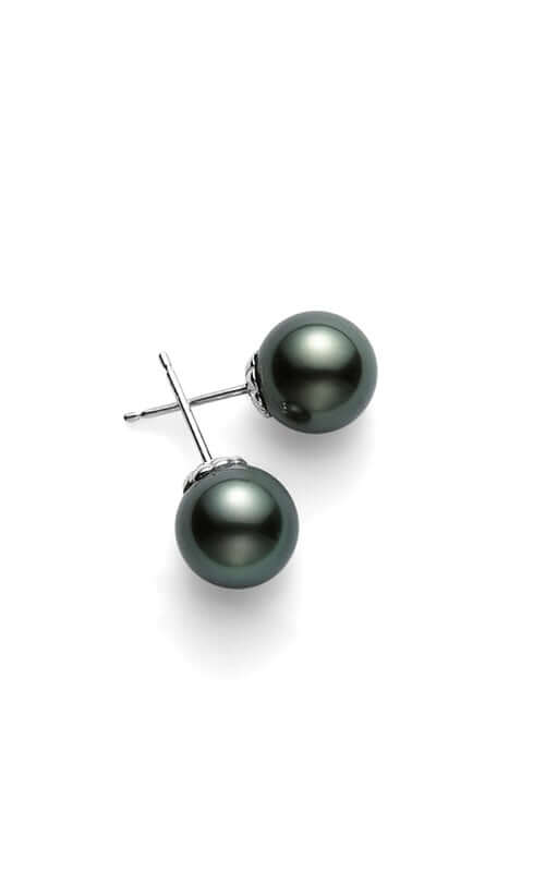 Mikimoto Stud Earrings Black South Sea Pearl 10mm A+ PES1002BW Bandiera Jewellers