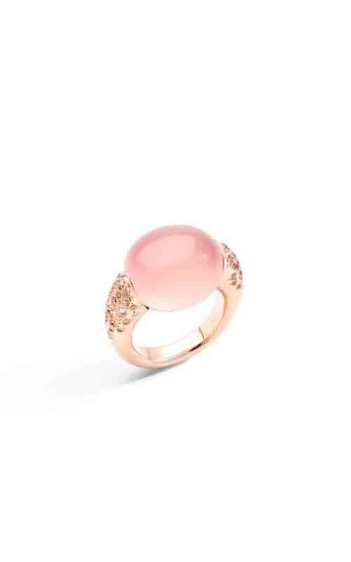 Pomellato Iconica Ring with Rose Quartz & Brown Diamonds PAC3030F7000DBRQR