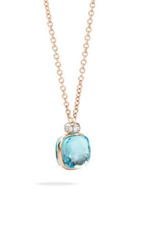 Pomellato Nudo Pink Gold Sky Blue Topaz and Diamond Necklace PCC2022O6WHRDB0OY Bandiera Jewellers