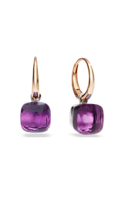 Pomellato Nudo Petite Earrings 18k Rose Gold, White Gold with Amethyst POB2010O6000000OI Bandiera Jewellers