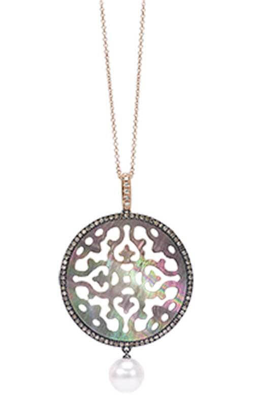 Mimi Shelley Rose Gold, Silver, Mother of Pearl and Diamonds Pendant (P503C1B) | Bandiera Jewellers Toronto and Vaughan