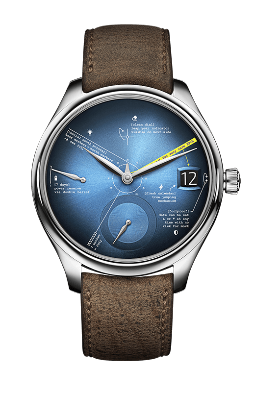 H. Moser & Cie Endeavour Perpetual Calendar Funky Blue 1800-0205 Bandiera Jewellers